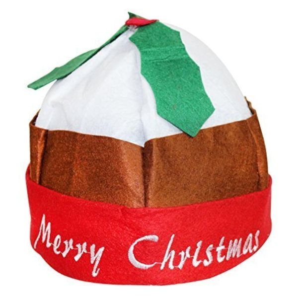 Novelty 'Merry Christmas' Felt Pudding Hat