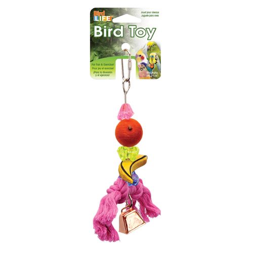Penn-PLAX Bird-Life Fruit Kabob Bird Toy with Bell – Various Textures, Materials, and Colors – Great for Parakeets and Other Small Sized Birds – Small