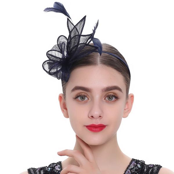 Lurrose Womens Fascinators Fascinator Headpiece Black Tea Party Hat Fascinator Hair Clips Wedding Headband for Church Cocktail Party