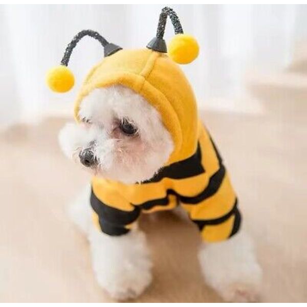 Pet Bumblebee Dog Puppy Cat Costume Cosplay Jacket Clothes, Fits 8-13lbs