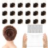 Qufiiry 24Pcs Invisible Bun Nets, Ballet Hair Net for Girls, Hair Nets for Women Buns, 50cm/20inch Elastic Edge Mesh, with 10PCS U Shaped Hair Pins, for Hair Ballet Gymnastics Bun Making
