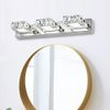 3 Square Lights Modern Bathroom Vanity Light LED Crystal Mirror Front Wall Lamp
