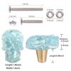Amogeeli 4Pcs Skull Crystal Resin Brass Knobs with Screws, Decorative Handle Knobs for Closet Drawer