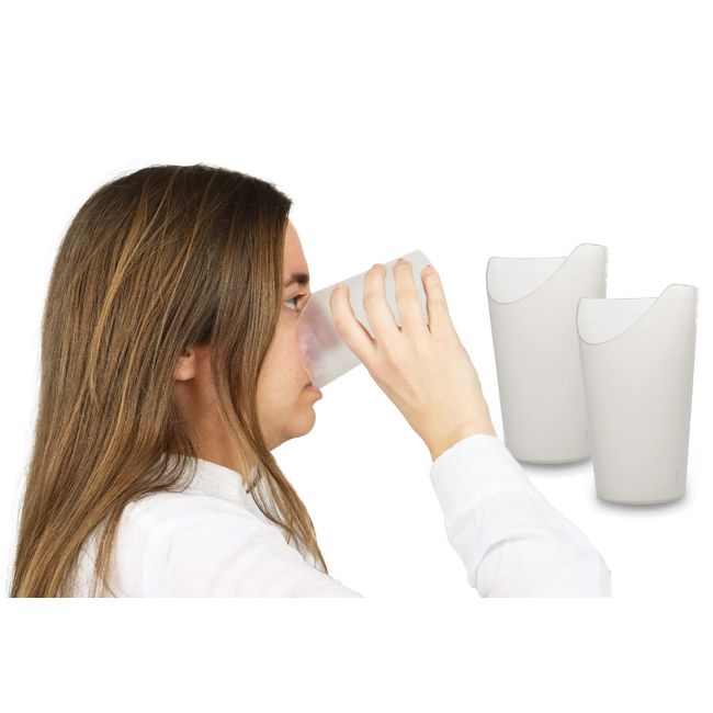 Pepe - Dysphagia Cup (x2 Units), Nose Cut Out Cup, Adult Cup for Disabled, Hospital Cup for Elderly, Dysphagia Mug for Adults, Elderly Drinking Cup