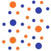 Blue/Orange Vinyl Wall Stickers - 2 & 4 inch Circles (30 Decals)