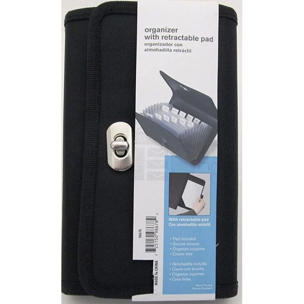 Coupon Organizer with Retractable Pad