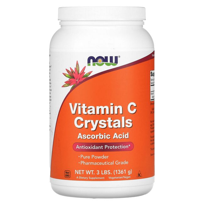 Now Foods Vitamin C Crystals 3 lbs 1361 g GMP Quality Assured, Kosher, Vegan,