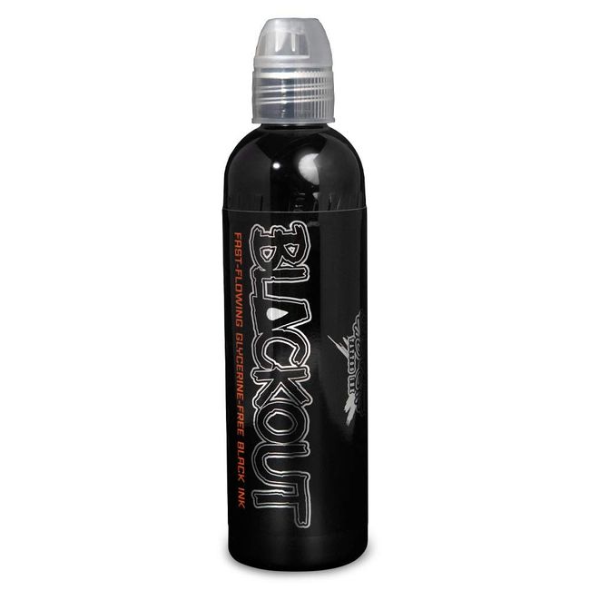 World Famous Black Tattoo Ink, Vegan and Professional Ink, Made in USA, Blackout Black, .5 oz