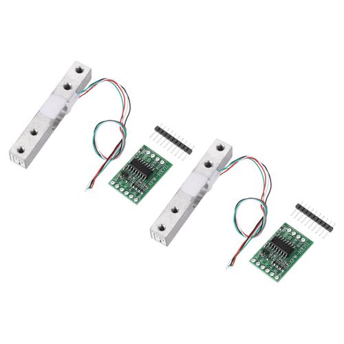 MECCANIXITY 2 Set Digital Load Cell Weight Sensor 1KG + HX711 Module Weighing Sensor 24 Bit Precision A/D Dual-Channel for DIY Portable Electronic Kitchen Scale Kit