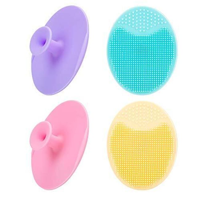 4 Pack Silicone Face Scrubber Facial Exfoliator Brush for Deep Cleansing