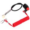 Waterproof Safety Tether Switch, Engine Stop Switch, Black + Red Outboard Engine Kill Switch, Durable Safety Stop Lanyard, for Motorcycle Lawn Mowers