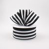 Vertical Stripe Wired Edge Ribbon (1.5", Black White) - 10 Yards : RX9135X6