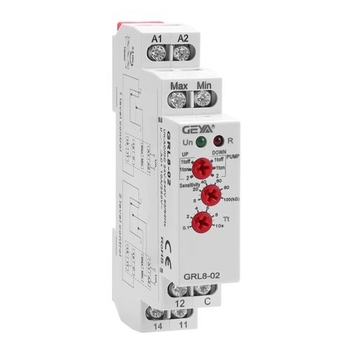 GEYA 2 or 1 Level Control Mode 1SPDT Liquid Timer Control Relay Electronic Liquid Level Control 10A(GRL8-02,AC/DC24V-240V)