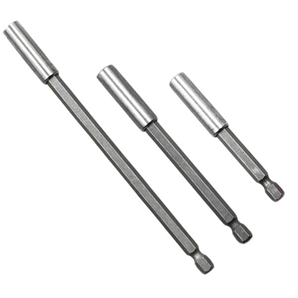 3PCS Strong Magnetic Drill Bit Holder with 6.35mm Socket Quick Adapter, Hexagonal Shank Quick Change System, Screwdriver Extension Rod