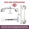 Safe-er-Grip Changing Lifestyles Suction Cup Grab Bars For Bathtubs & Showers; Safety Bathroom Assist Handle, White & Grey, 16 Inches