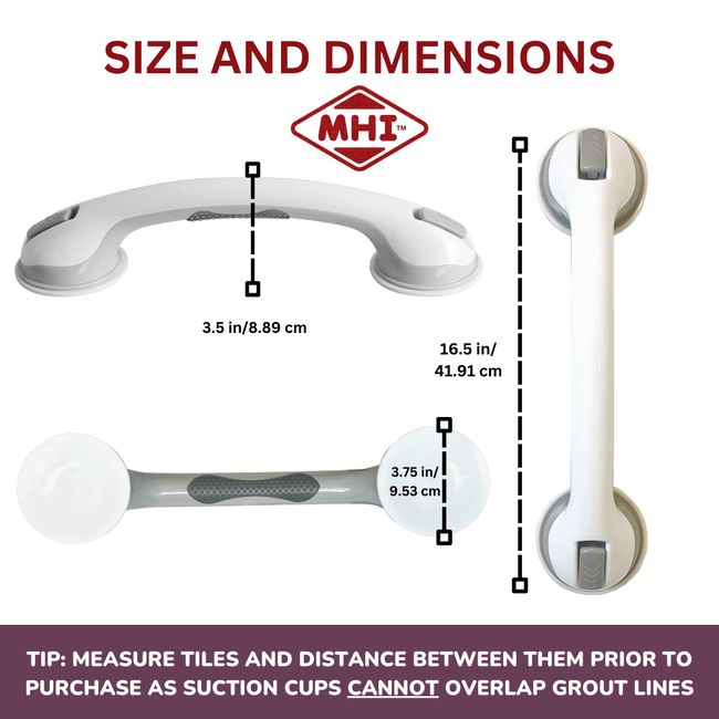 MHI Safe-er-grip 12-in White Suction Cup Grab Bar in the Grab Bars  department at