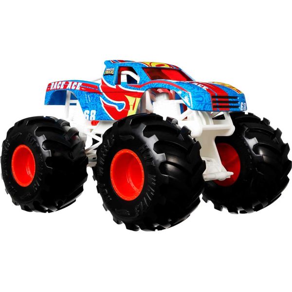 Hot Wheels Monster Trucks Toy Truck, Oversized 1:24 Scale Die-Cast Race Ace for Kids & Collectors