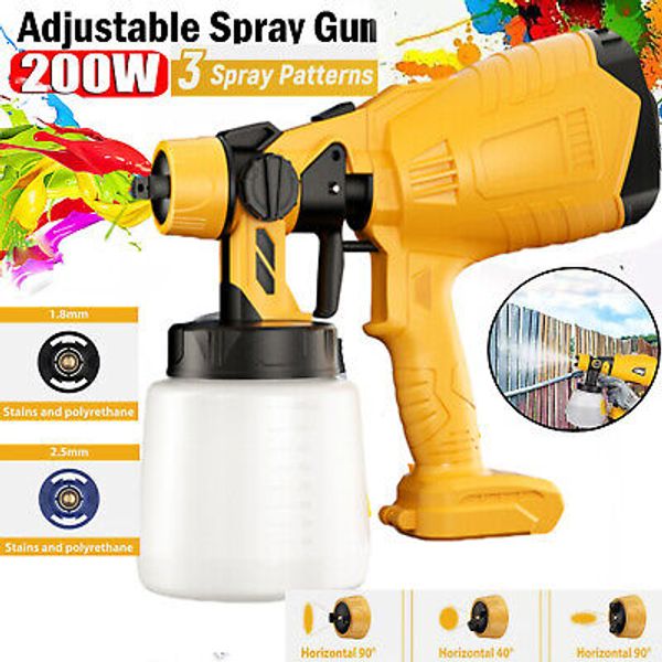 Electric Cordless Paint Spray Gun For Dewalt 20V Battery Powered Brushless Motor