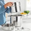 4-Piece 8qt Stainless Steel Multi-Cooker Set Induction Compatible Cookware New