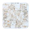 PATIKIL 1pcs White Square Coasters, FR-4 Material, Drink Coaster