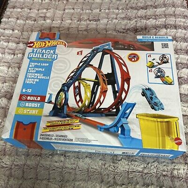 Wheels Toy Car Track Set, Track Builder Triple Loop