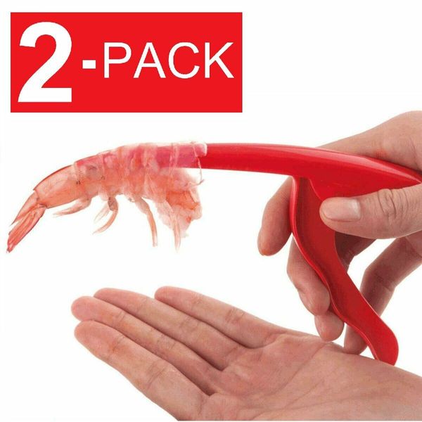 2-Pack Portable Prawn Peeler Shrimp Deveiner Peel Devices Kitchens Tools New