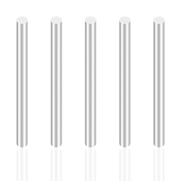 iMeistek Aluminiumstäbe,5mm Durchmesser,100mm Länge Rundstangen Aus Massivem Aluminium für RC Cars Modell,Industriemaschinen,DIY Bastelarbeiten (5Stück)