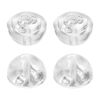 sourcing map 4Pcs Earring Backs, 5.5mm S925 Silver Silicone Semicircular Locking Earring Backs Replacements for Studs Posts, White Gold