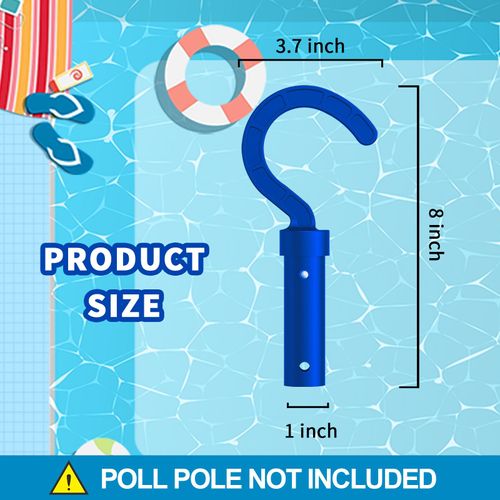 Hook for All Robotic Pool Cleaner, Keyrank Pool Accessories Hook Customized for Pool Vacuum Robot Including Cordless,Above Ground and Underwater,Attaches to Telescopic Poles-Blue