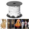 1 Roll Sequin String, 100 Yard Sequin String 6mm Decorative Accessory for Cloth Shoe Plastic Resin Sequin Line (Silver)