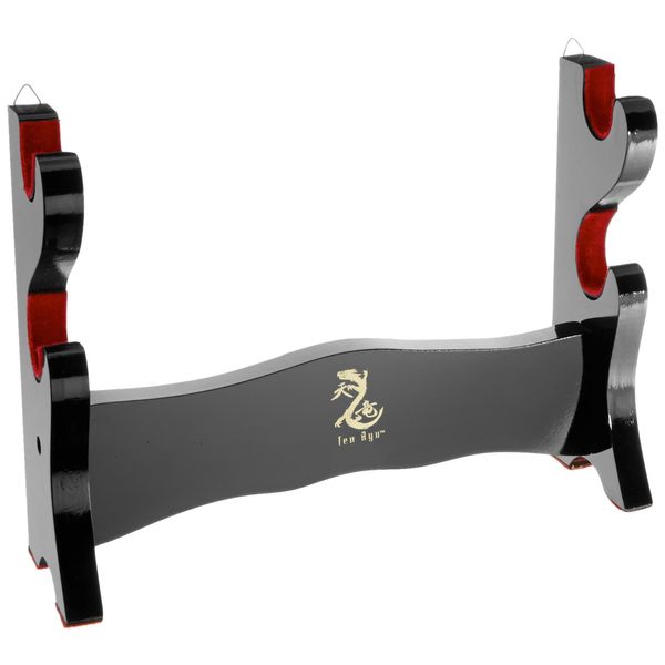 Ten Ryu MA-2SD Two-Tier Sword Stand, Black Lacquer Finish