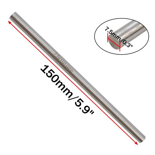 Rannb 7.5mm Dia Round Steel Rod Solid 150mm Length HSS Round Rod Lathe Bar Stock Tool for DIY Craft -5pcs