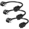 DEWENWILS 1Ft Extension Cord Low Profile Angled Flat Plug Grounded Wire SJT 14/3