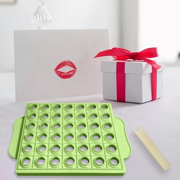 QDY DIY Lip Balm Spatula Easy Spread Lipstick Fill Mold Making Kit Tool 42 Hole Cap Round Household Gift Filling Tray