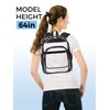 Fmeida Clear Small Backpack, See Through Bag, Transparent Daypack for School, Travel & Work - Black