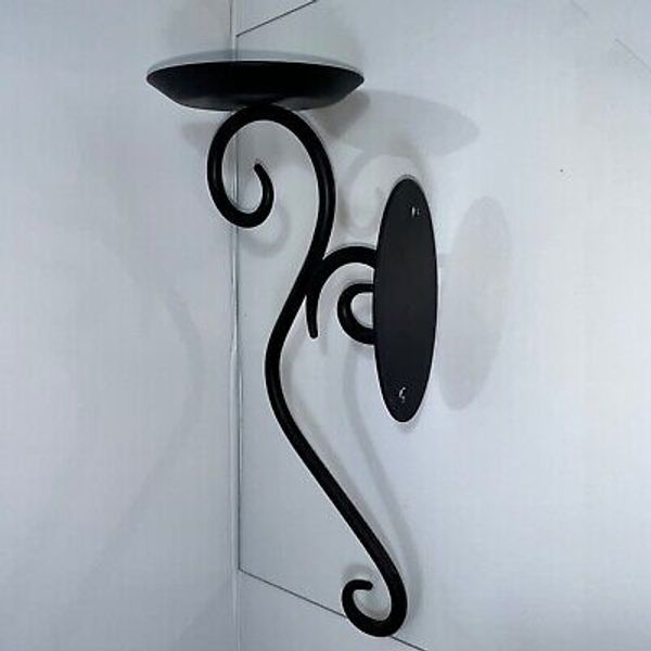 PartyLite Hearthside Wall Sconce Black Metal Wall Mount Pillar Candle Holder