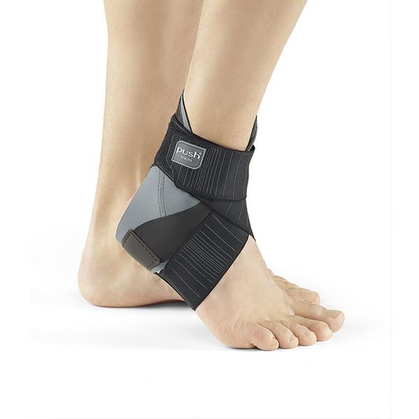PUSH Ortho Ankle Brace Aequi for Chronic Ankle Instability, Grey/Black, Left Size 3