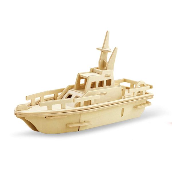 Georgie Porgy 3D Wooden Puzzle Lifeboat Model Woodcraft Construction kit Kids Toys age 5+ (JP294 Lifeboat 34pcs)