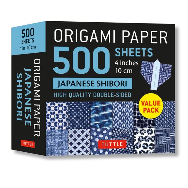 Origami Paper 500 sheets Japanese Shibori 4" (10 cm): Tuttle Origami Paper: Double-Sided Origami Sheets Printed with 12 Different Blue & White Patterns