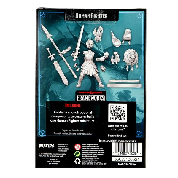 D&D Frameworks: Human Fighter Female - Unpainted and Unassembled