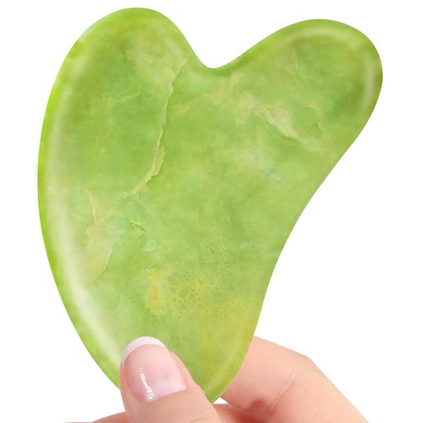 Jade Gua Sha Facial Tools Guasha Tool for Face Massager Stones Gua Sha Stone Skincare Tools Facial Massager Tool Body Face Massage Tools Sculpting (Green)