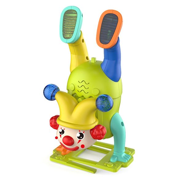 Miracland Handstand Walking Clown, Upside-Down Dancing Clown Toy Circus Clown Show Toy Musical Toy Handstand Walk Clown Toy with Light and Music (Green)