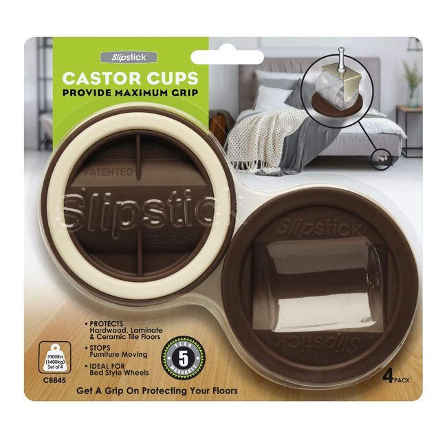 Slipstick 2-3/4 inch Round Universal Gripper Pad, Chocolate Brown, Set of 4