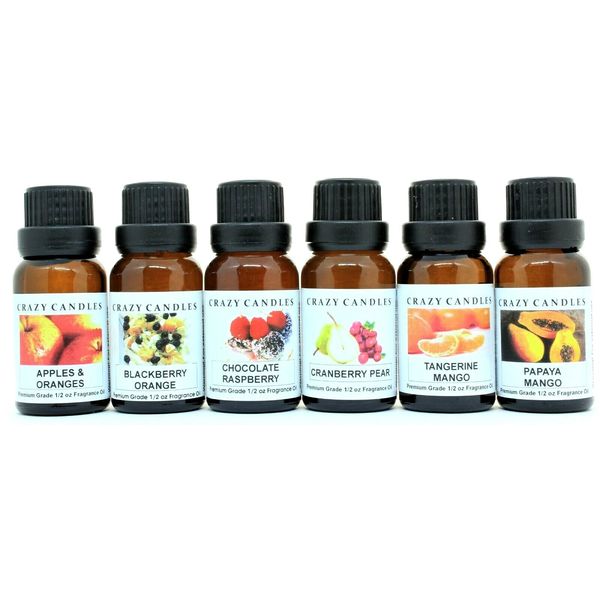 6 oil set: Apples Oranges, Blackberry Orange, Chocolate Raspberry, Plus 3 More