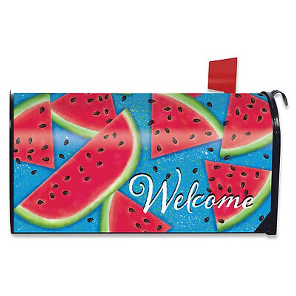 Watermelon Welcome Summer Magnetic Mailbox Cover Picnic Fruit Slices Standard