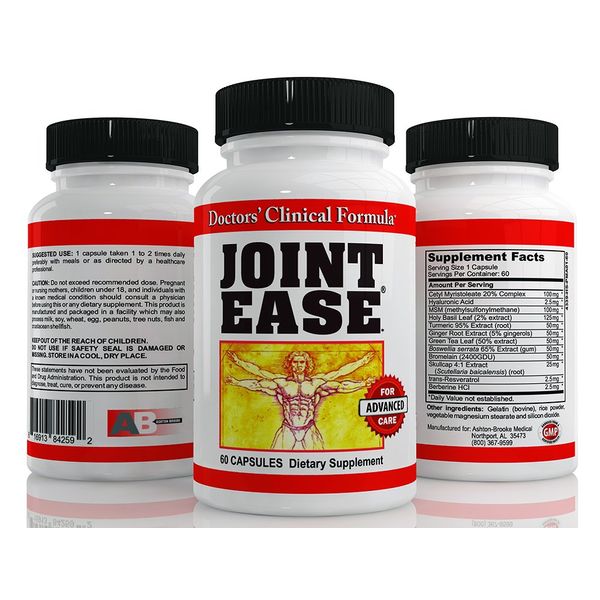 Joint Ease - Doctors’ Clinical Formula-Advanced Joint Care with CMO, Hyaluronic Acid, MSM, Turmeric, Boswellin, Bromelain, Skull Cap, Holy Basil, Ginger Root, Trans-Resveratrol & Berberine.