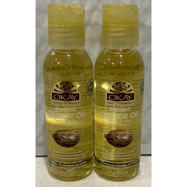 2-Pack - OKAY - CASTOR OIL - 2oz (59ml) each Deep nourishment - FREE SHIPPING!