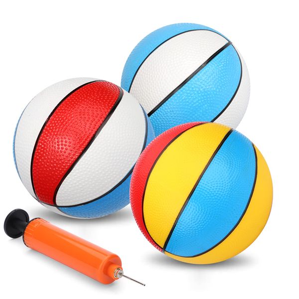 LNCOJOLM 6 Inch Mini Basketball for 3+ Years Toddlers Kids, Waterproof Pool Ball for Inflatable Float Basketball Hoop, Outdoor Indoor Basketball for Over Door Basketball Hoop Set