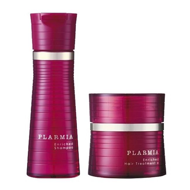 Milbon Plamia Enriched Shampoo 6.8 fl oz (200 ml) + Treatment M, 7.1 oz (200 g) Set