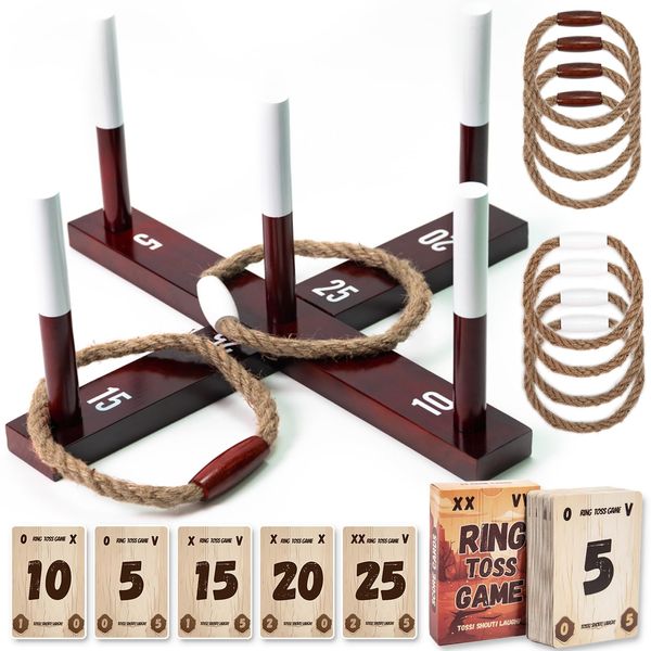 Tulyra Backyard Games,Ring Toss Game, Upgraded Battle Game with Exclusive Score Keeper, Yard Games for Adults,Lawn Games,Outdoor Games for Family & Party,Gifts